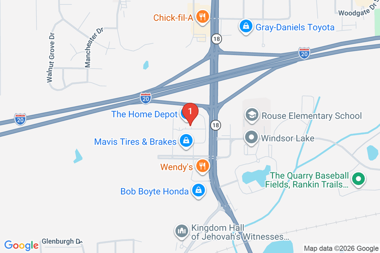 Map showing HOME DEPOT #2907 location