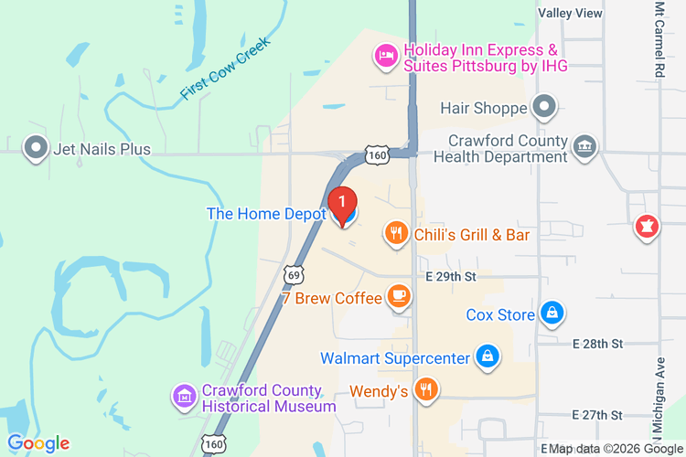 Map showing HOME DEPOT #2220 location