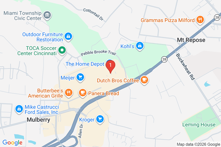 Map showing HOME DEPOT #3844 location