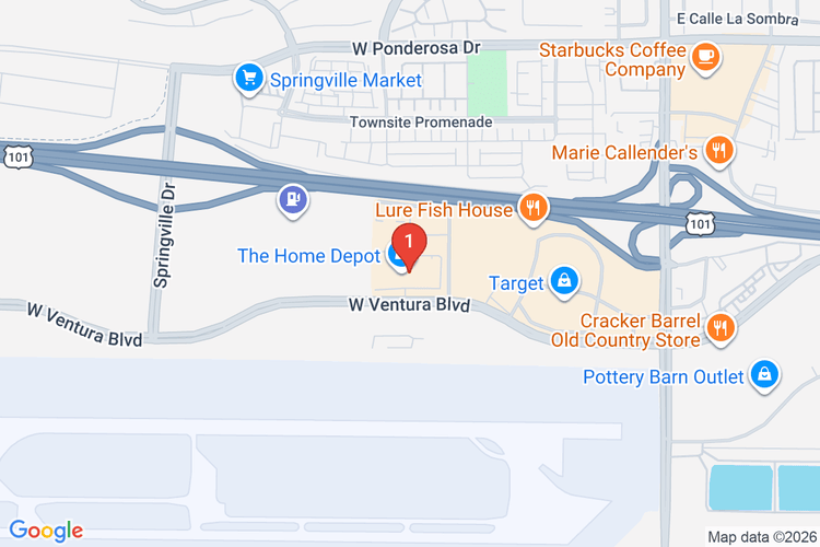 Map showing HOME DEPOT #1012 location