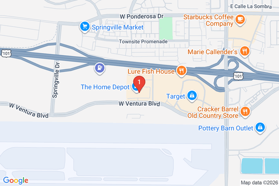 Map showing HOME DEPOT #1012 location
