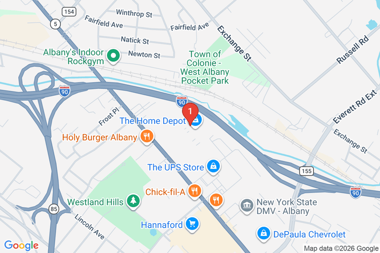 Map showing HOME DEPOT #1262 location