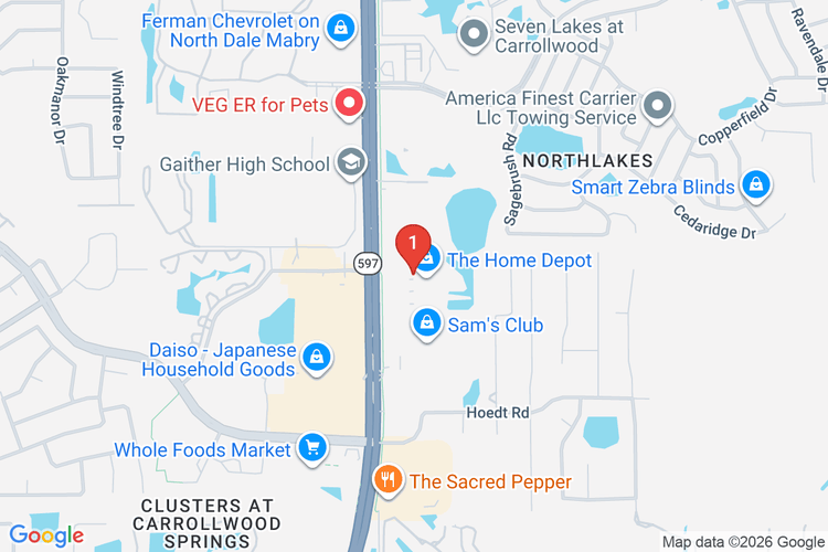 Map showing HOME DEPOT #0245 location