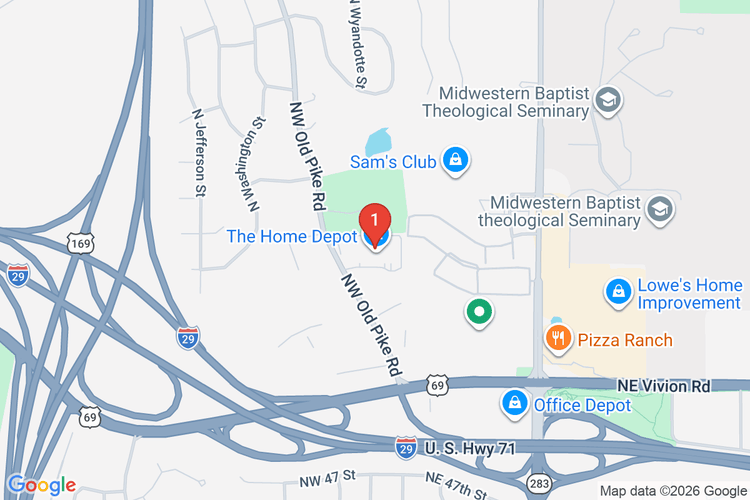 Map showing HOME DEPOT #3008 location