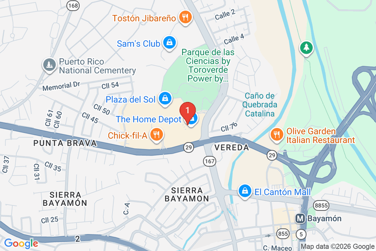 Map showing HOME DEPOT #6401 location