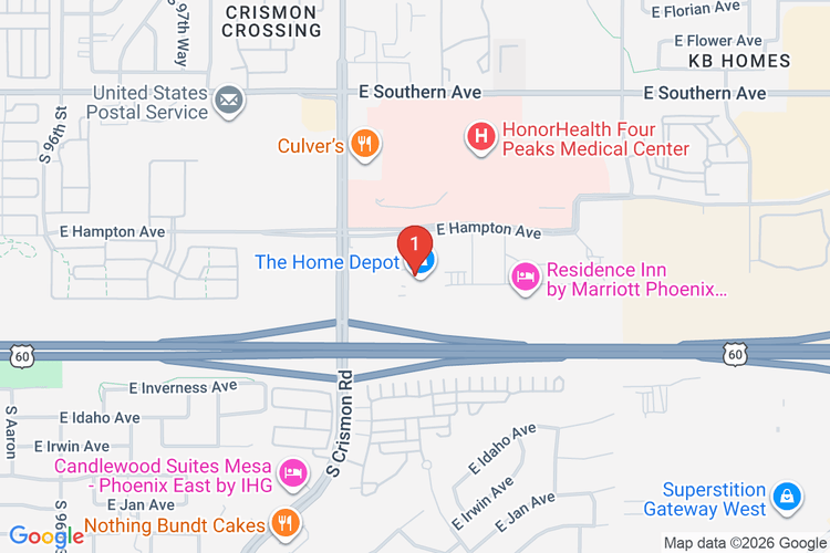 Map showing HOME DEPOT #0404 location