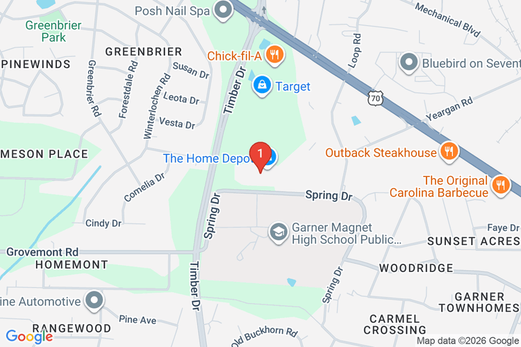 Map showing HOME DEPOT #3631 location
