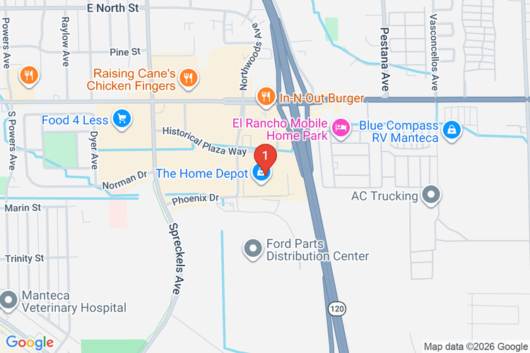 Map showing HOME DEPOT #1006 location