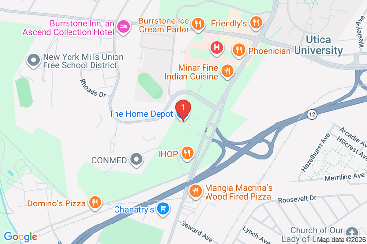 Map showing HOME DEPOT #1254 location