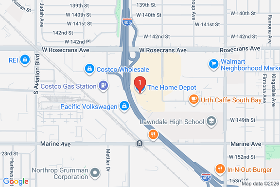 Map showing HOME DEPOT #0620 location