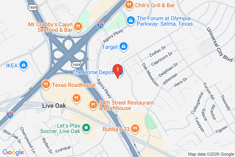 Map showing HOME DEPOT #6551 location