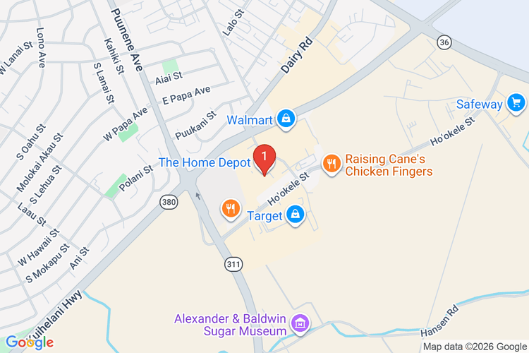 Map showing HOME DEPOT #1703 location
