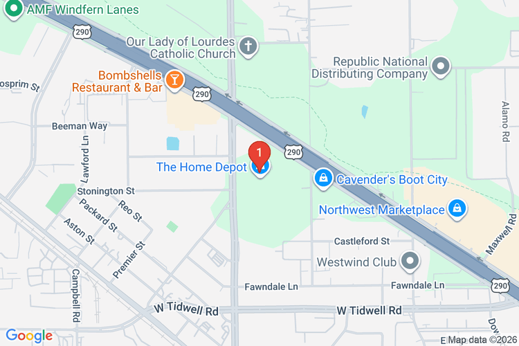 Map showing HOME DEPOT #6525 location