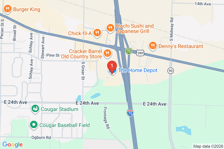 Map showing HOME DEPOT #1773 location