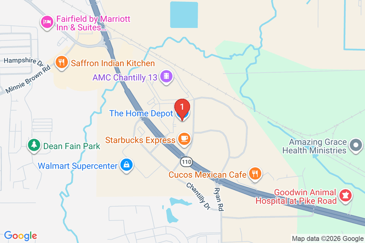 Map showing HOME DEPOT #0813 location