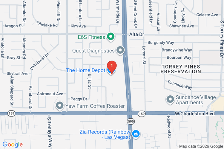 Map showing HOME DEPOT #3301 location