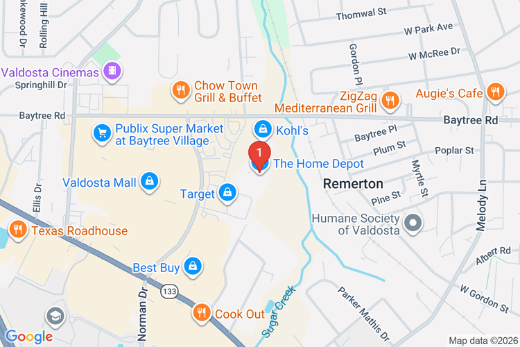 Map showing HOME DEPOT #0140 location