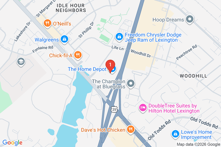 Map showing HOME DEPOT #2303 location