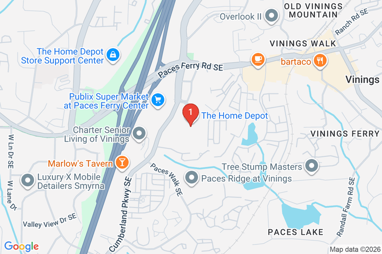 Map showing HOME DEPOT #0121 location