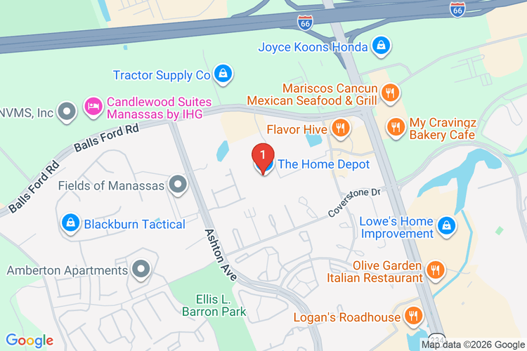 Map showing HOME DEPOT #4607 location