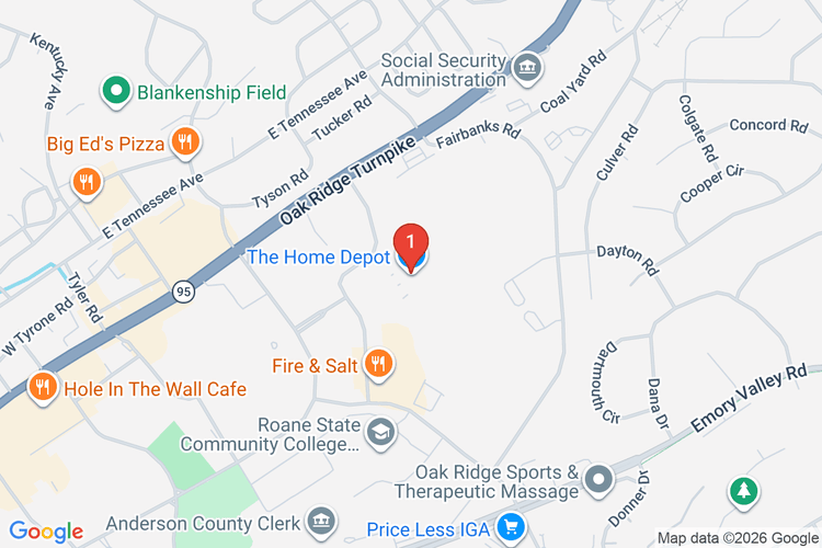 Map showing HOME DEPOT #0736 location