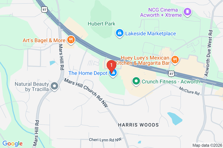 Map showing HOME DEPOT #0156 location