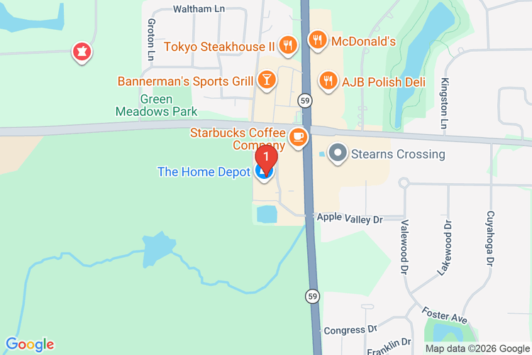 Map showing HOME DEPOT #1964 location