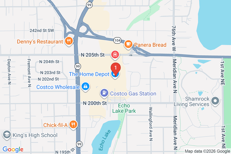 Map showing HOME DEPOT #4707 location