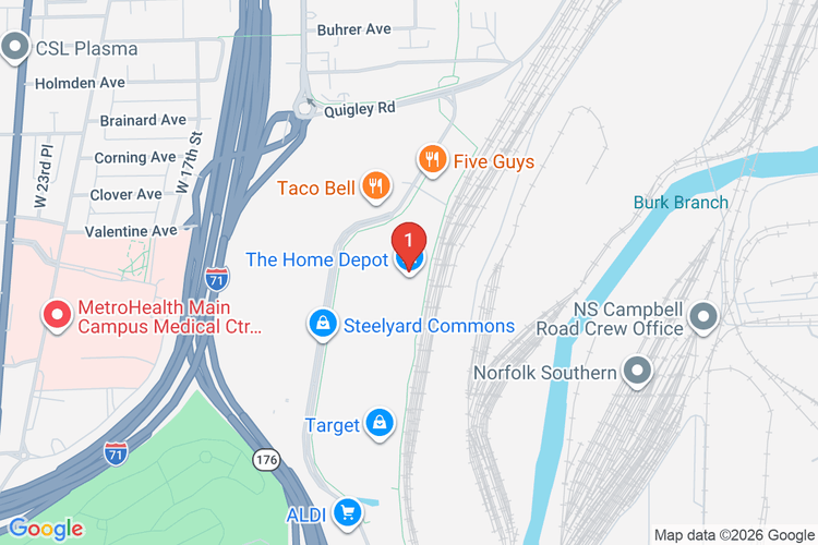 Map showing HOME DEPOT #6857 location