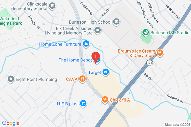 Map showing HOME DEPOT #8438 location