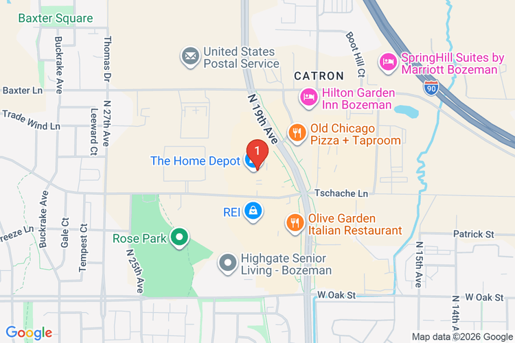 Map showing HOME DEPOT #3104 location