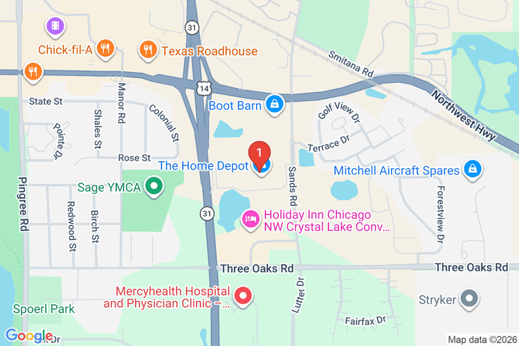 Map showing HOME DEPOT #1920 location