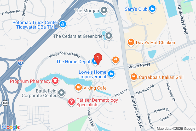 Map showing HOME DEPOT #4619 location