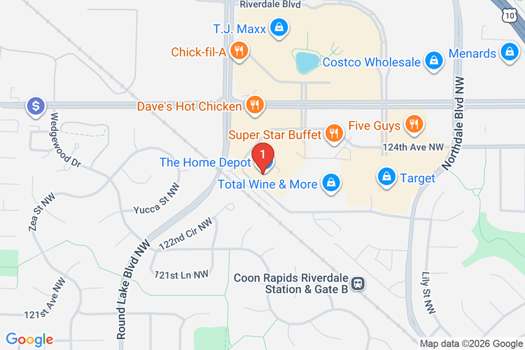 Map showing HOME DEPOT #2803 location
