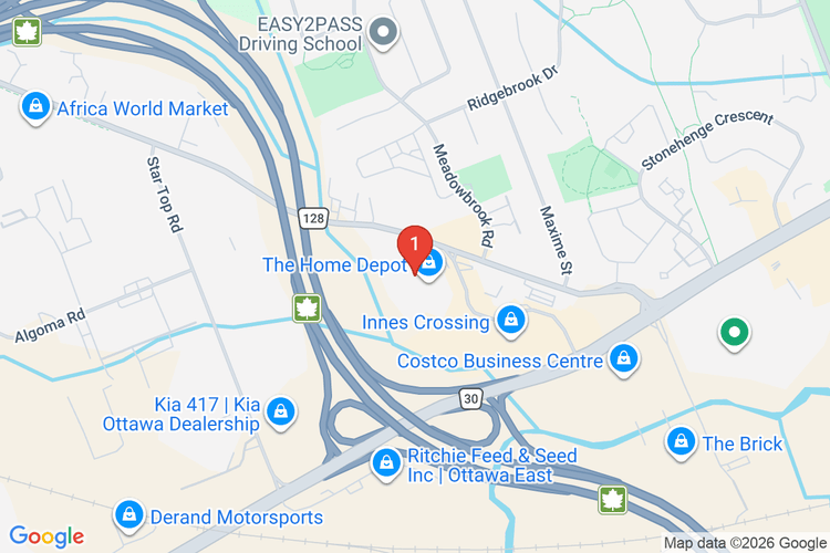 Map showing HOME DEPOT CAN #7025 location
