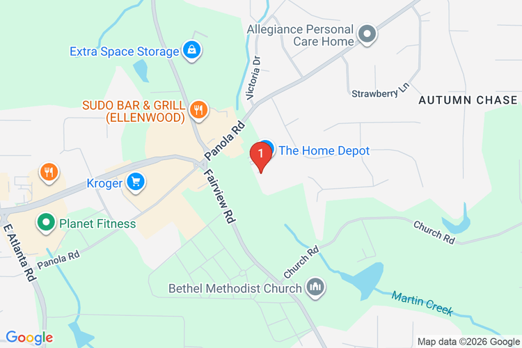 Map showing HOME DEPOT #6977 location