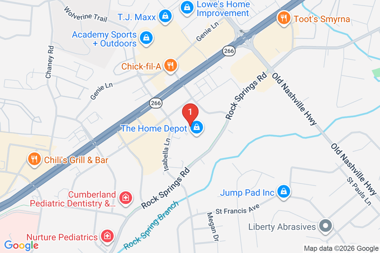 Map showing HOME DEPOT #0776 location
