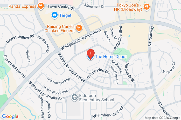 Map showing HOME DEPOT #1540 location