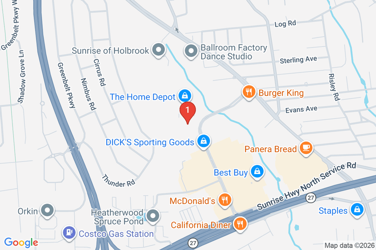 Map showing HOME DEPOT #1258 location