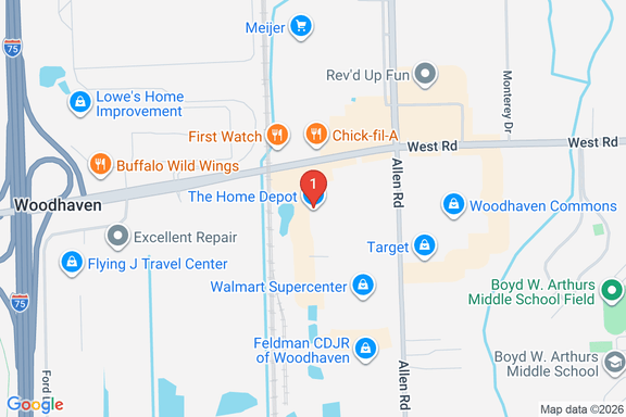 Map showing HOME DEPOT #2738 location