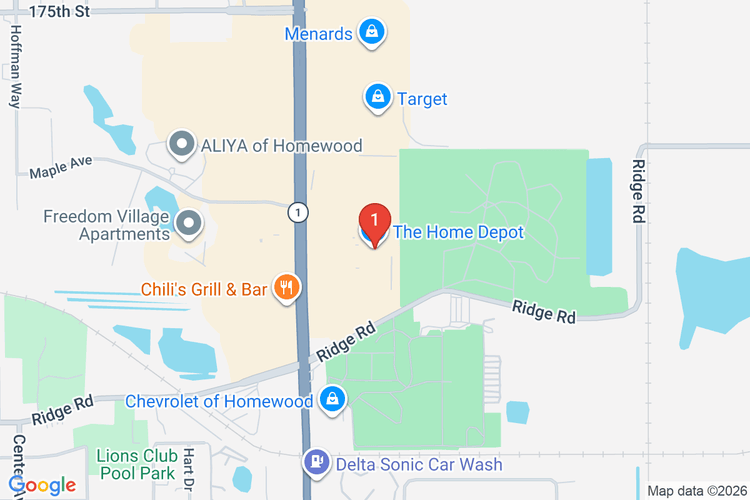Map showing HOME DEPOT #1936 location