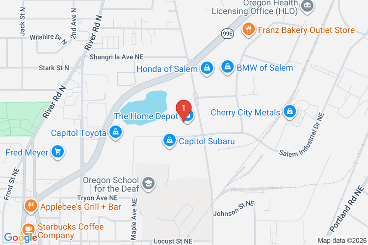 Map showing HOME DEPOT #4030 location