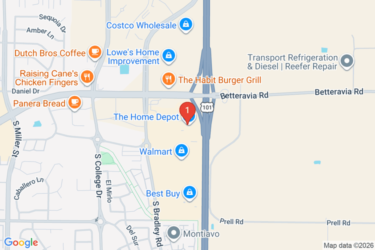 Map showing HOME DEPOT #6638 location
