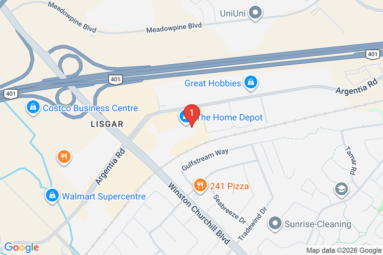 Map showing HOME DEPOT CAN #7130 location