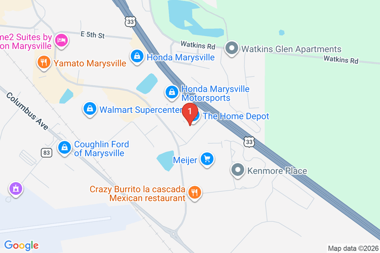 Map showing HOME DEPOT #3889 location