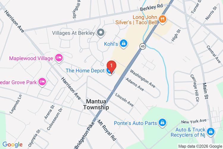 Map showing HOME DEPOT #0974 location