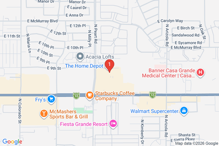Map showing HOME DEPOT #0408 location