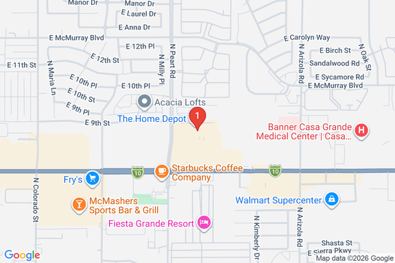Map showing HOME DEPOT #0408 location