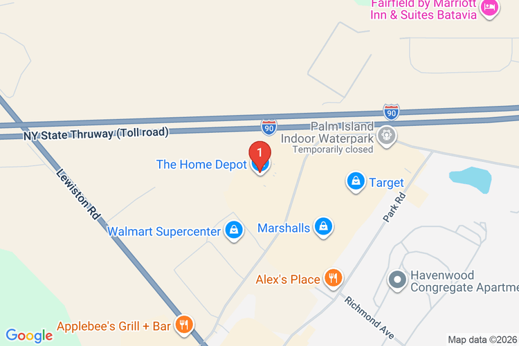 Map showing HOME DEPOT #6168 location