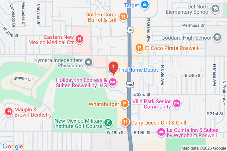 Map showing HOME DEPOT #3510 location